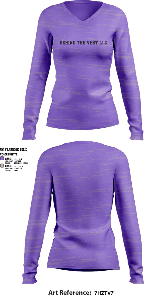 Womens Long Sleeve Vneck Shirt, Behind The Vest LLC, , Teamtime, Team time, sublimation, custom sports apparel, team uniforms, spirit wear, spiritwear, sports uniforms, custom shirts, team store, custom team store, fundraiser sports, apparel fundraiser