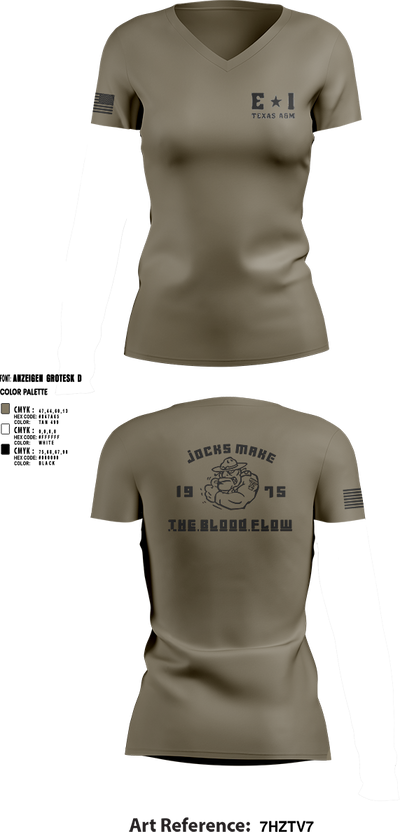 E-1 Jocks D1 Women's Short Sleeve V-neck Shirt - 1
