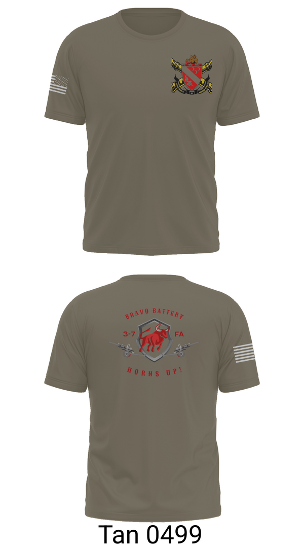 Old School Cotton Feel Shirt, Bravo Battery 3-7 FA, Army, Teamtime, Team time, sublimation, custom sports apparel, team uniforms, spirit wear, spiritwear, sports uniforms, custom shirts, team store, custom team store, fundraiser sports, apparel fundraiser
