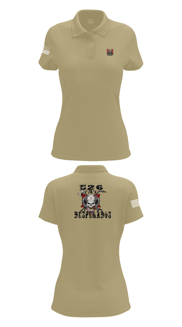 Womens Short Sleeve Performance Polo, 526th ECC Desperados FMT, , Teamtime, Team time, sublimation, custom sports apparel, team uniforms, spirit wear, spiritwear, sports uniforms, custom shirts, team store, custom team store, fundraiser sports, apparel fundraiser