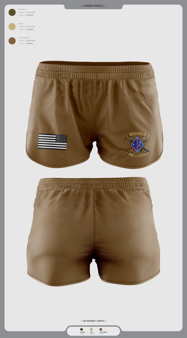 Ranger Panties, 1LAR, Marines, Teamtime, Team time, sublimation, custom sports apparel, team uniforms, spirit wear, spiritwear, sports uniforms, custom shirts, team store, custom team store, fundraiser sports, apparel fundraiser