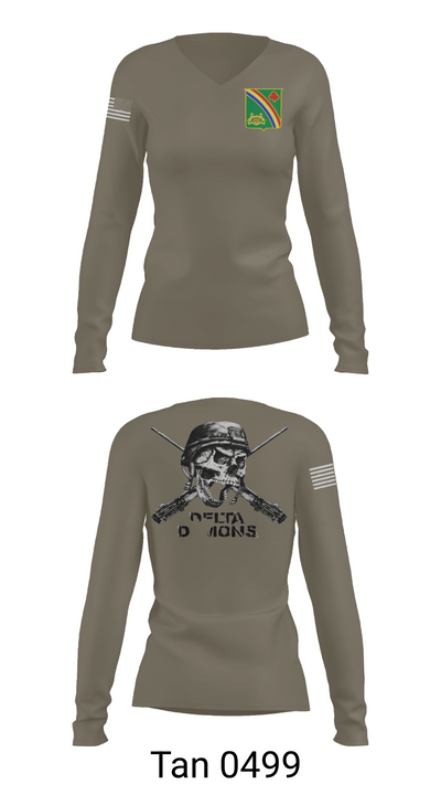 1st Battalion 69th Infantry Regiment 40459574 Women's Long Sleeve V-neck Shirt - 77