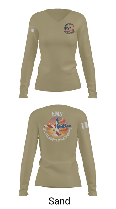 910th AMXS 63315708 Women's Long Sleeve V-neck Shirt - 97