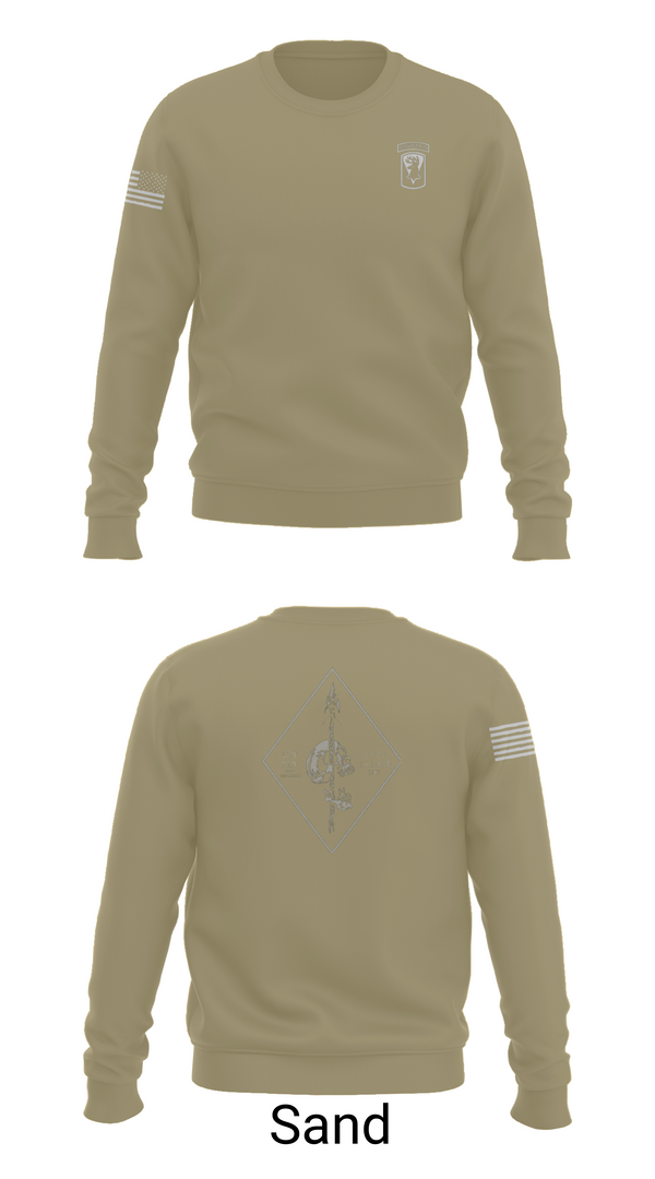Crew Neck Sweatshirt, Chosen Co. 1-102D INF, Army, Teamtime, Team time, sublimation, custom sports apparel, team uniforms, spirit wear, spiritwear, sports uniforms, custom shirts, team store, custom team store, fundraiser sports, apparel fundraiser
