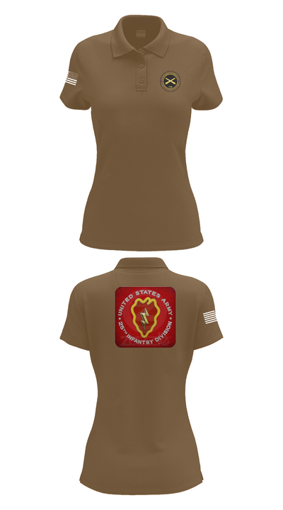 25th infantry division C-Btry 1/8 FA 8241745 Women's Short Sleeve Performance Polo  - 15