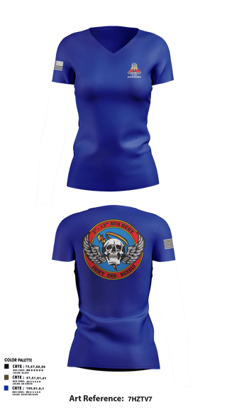 Womens Short Sleeve Vneck Shirt, A Co, 2-13th Aviation Regiment, , Teamtime, Team time, sublimation, custom sports apparel, team uniforms, spirit wear, spiritwear, sports uniforms, custom shirts, team store, custom team store, fundraiser sports, apparel fundraiser