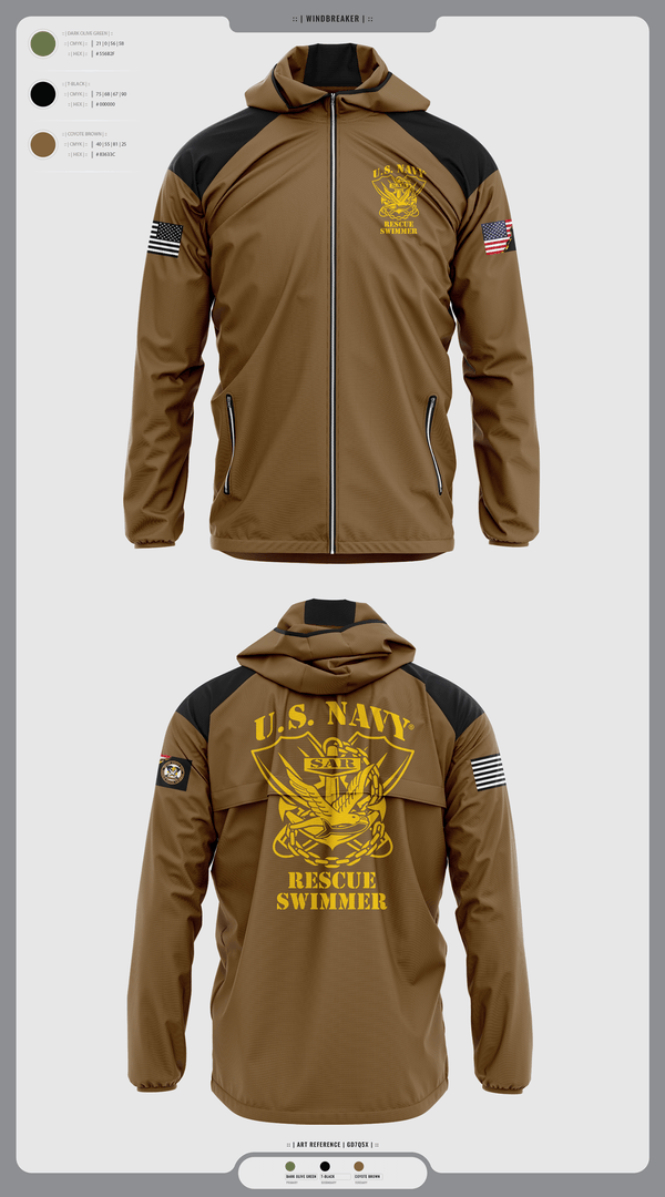 Windbreaker, Aircrew Rescue Swimmer, , Teamtime, Team time, sublimation, custom sports apparel, team uniforms, spirit wear, spiritwear, sports uniforms, custom shirts, team store, custom team store, fundraiser sports, apparel fundraiser