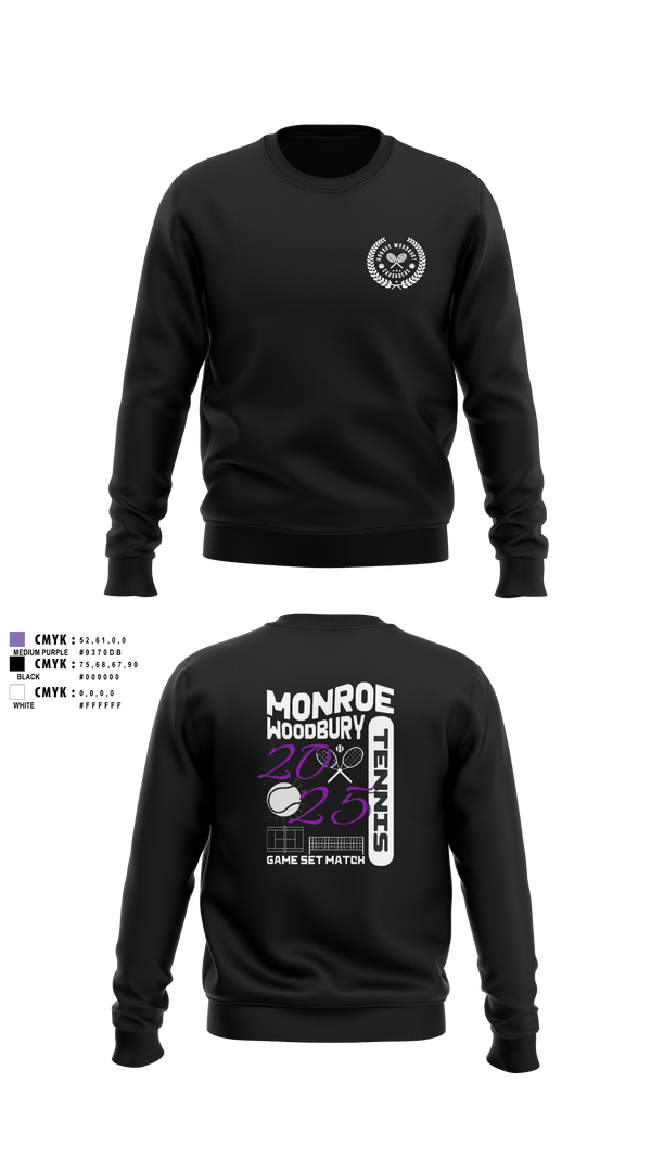 Crew Neck Sweatshirt, Monroe Woodbury, Tennis, Teamtime, Team time, sublimation, custom sports apparel, team uniforms, spirit wear, spiritwear, sports uniforms, custom shirts, team store, custom team store, fundraiser sports, apparel fundraiser