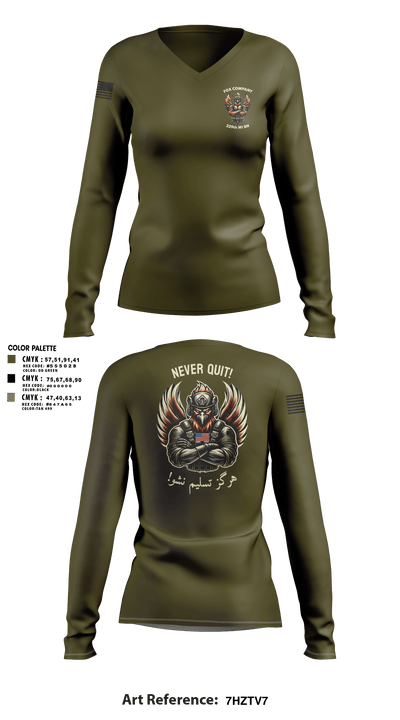 F CO, 229th MI BN Women's Long Sleeve V-neck Shirt - 1