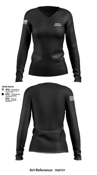 Womens Long Sleeve Vneck Shirt, MONEY BADGERS, , Teamtime, Team time, sublimation, custom sports apparel, team uniforms, spirit wear, spiritwear, sports uniforms, custom shirts, team store, custom team store, fundraiser sports, apparel fundraiser