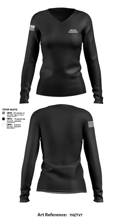 MONEY BADGERS 16296206 Women's Long Sleeve V-neck Shirt - 3
