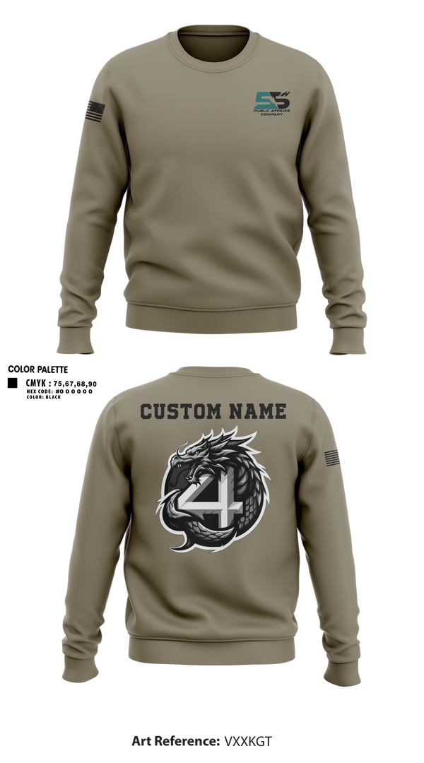 Crew Neck Sweatshirt, 55th COMCAM 4th PLT, , Teamtime, Team time, sublimation, custom sports apparel, team uniforms, spirit wear, spiritwear, sports uniforms, custom shirts, team store, custom team store, fundraiser sports, apparel fundraiser