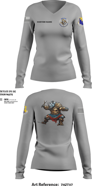 Womens Long Sleeve Vneck Shirt, 31st LRS, Air Force, Teamtime, Team time, sublimation, custom sports apparel, team uniforms, spirit wear, spiritwear, sports uniforms, custom shirts, team store, custom team store, fundraiser sports, apparel fundraiser
