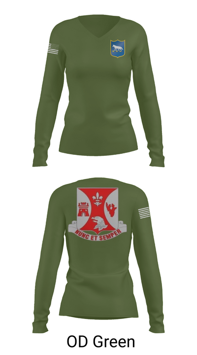2/196th RTI 78936659 Women's Long Sleeve V-neck Shirt - 54