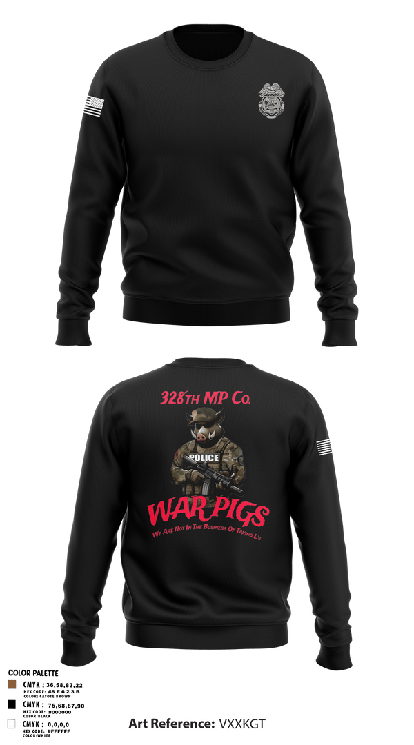 Crew Neck Sweatshirt, 328th MP Co., , Teamtime, Team time, sublimation, custom sports apparel, team uniforms, spirit wear, spiritwear, sports uniforms, custom shirts, team store, custom team store, fundraiser sports, apparel fundraiser