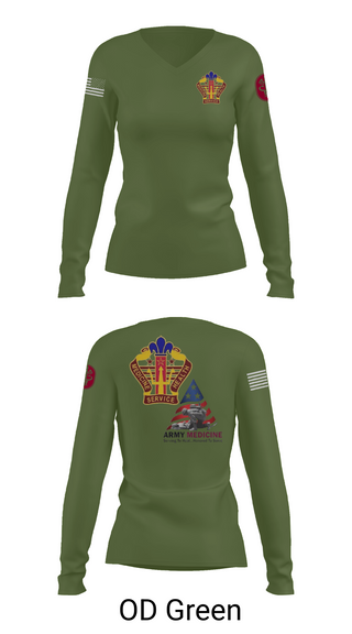 Womens Long Sleeve Vneck Shirt, USA MEDDAC KAHC, Army, Teamtime, Team time, sublimation, custom sports apparel, team uniforms, spirit wear, spiritwear, sports uniforms, custom shirts, team store, custom team store, fundraiser sports, apparel fundraiser