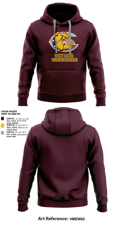 West Allis Junior Bulldogs 12670272 Hoodie - 1