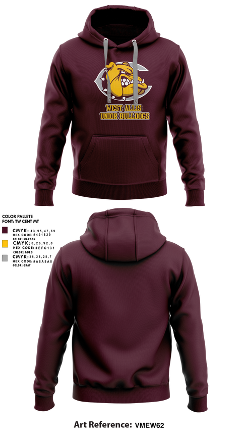 Hoodie, West Allis Junior Bulldogs, , Teamtime, Team time, sublimation, custom sports apparel, team uniforms, spirit wear, spiritwear, sports uniforms, custom shirts, team store, custom team store, fundraiser sports, apparel fundraiser