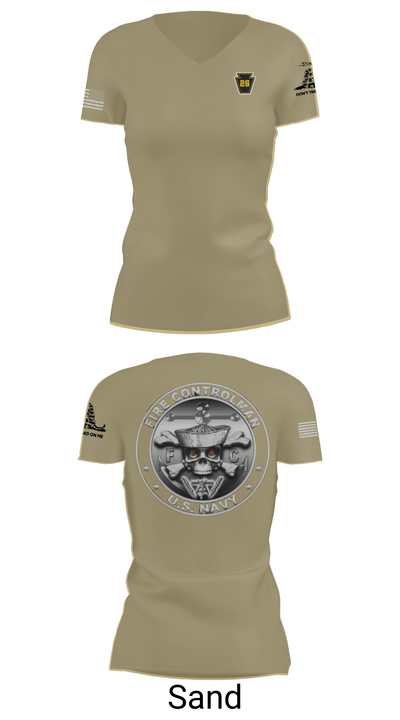 Fire Controlman 9511626 Women's Short Sleeve V-neck Shirt - 84