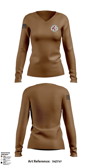 Womens Long Sleeve Vneck Shirt, Assault Craft Unit Four, Navy, Teamtime, Team time, sublimation, custom sports apparel, team uniforms, spirit wear, spiritwear, sports uniforms, custom shirts, team store, custom team store, fundraiser sports, apparel fundraiser