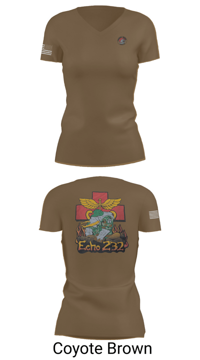Echo Company 232nd battalion 37509624 Women's Short Sleeve V-neck Shirt - 8