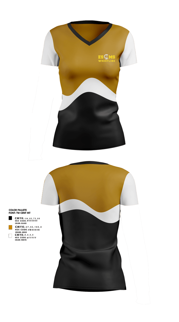 Womens Short Sleeve Vneck Shirt, El Sausal Middle School, Spirit Store, Teamtime, Team time, sublimation, custom sports apparel, team uniforms, spirit wear, spiritwear, sports uniforms, custom shirts, team store, custom team store, fundraiser sports, apparel fundraiser