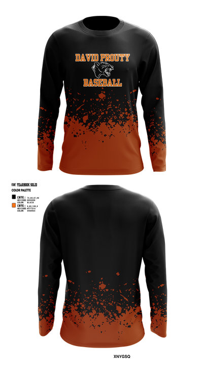 David Prouty Panthers Baseball 83165856 Long Sleeve Performance Shirt 1
