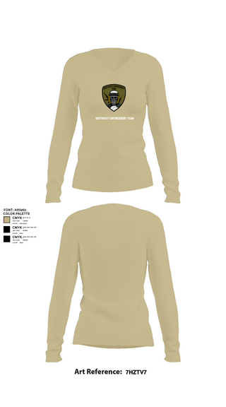 Womens Long Sleeve Vneck Shirt, Southwest Enforcement Team, , Teamtime, Team time, sublimation, custom sports apparel, team uniforms, spirit wear, spiritwear, sports uniforms, custom shirts, team store, custom team store, fundraiser sports, apparel fundraiser