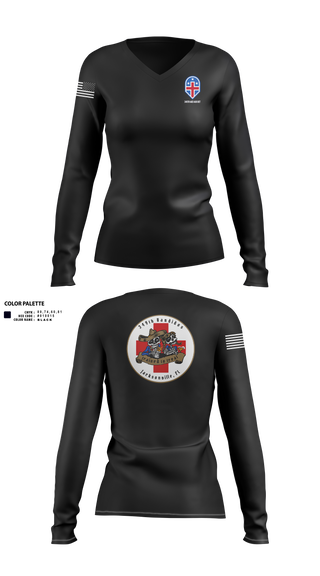 Womens Long Sleeve Vneck Shirt, 349th Medical Augmentation Det., , Teamtime, Team time, sublimation, custom sports apparel, team uniforms, spirit wear, spiritwear, sports uniforms, custom shirts, team store, custom team store, fundraiser sports, apparel fundraiser