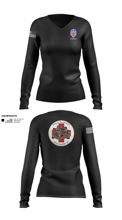 349th Medical Augmentation Det. 9744755 Women's Long Sleeve V-neck Shirt - 1