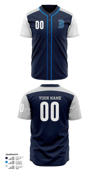 Full Button Baseball Jersey, Beacon Bluedemons, Baseball, Teamtime, Team time, sublimation, custom sports apparel, team uniforms, spirit wear, spiritwear, sports uniforms, custom shirts, team store, custom team store, fundraiser sports, apparel fundraiser