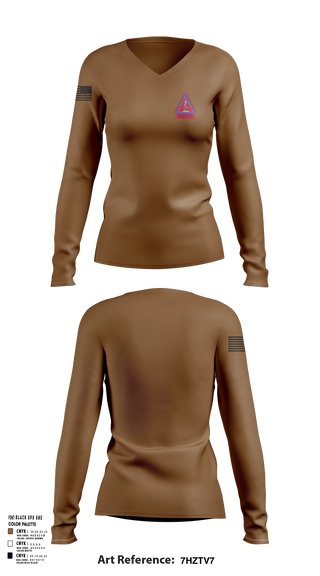 Womens Long Sleeve Vneck Shirt, Recruiting and Retention Battalion, , Teamtime, Team time, sublimation, custom sports apparel, team uniforms, spirit wear, spiritwear, sports uniforms, custom shirts, team store, custom team store, fundraiser sports, apparel fundraiser