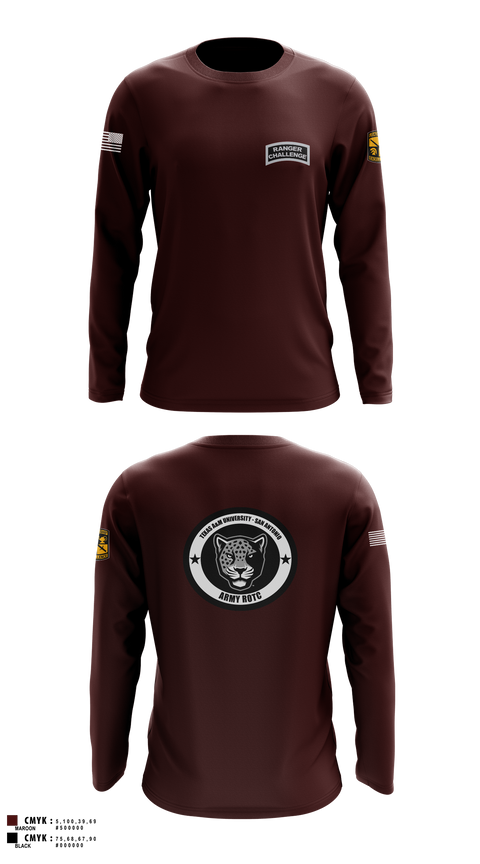 Long Sleeve Performance Shirt, TAMUSA ROTC, Army, Teamtime, Team time, sublimation, custom sports apparel, team uniforms, spirit wear, spiritwear, sports uniforms, custom shirts, team store, custom team store, fundraiser sports, apparel fundraiser