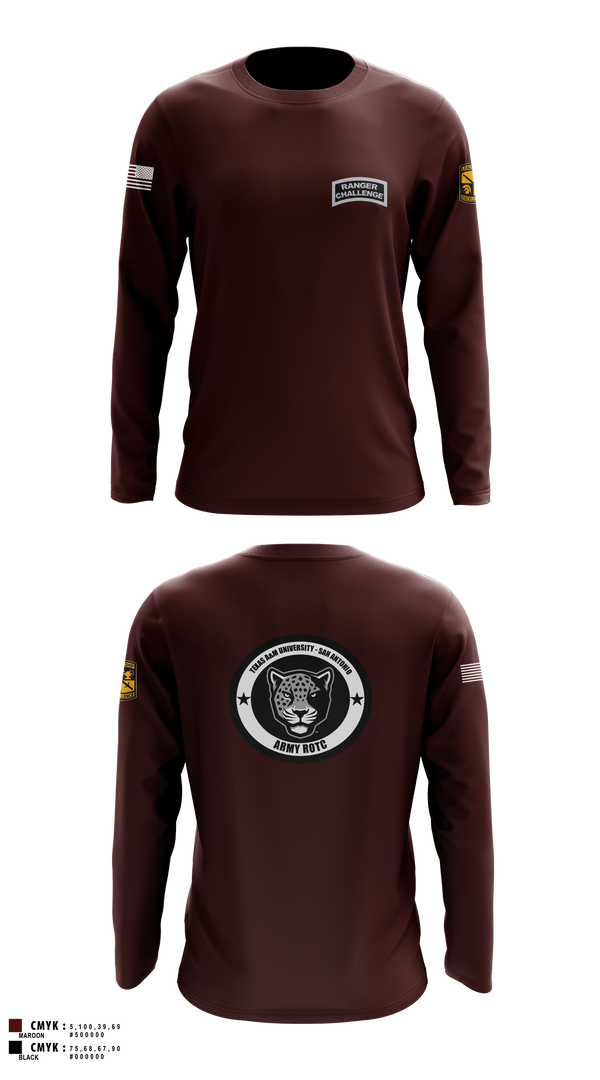 Long Sleeve Performance Shirt, TAMUSA ROTC, Army, Teamtime, Team time, sublimation, custom sports apparel, team uniforms, spirit wear, spiritwear, sports uniforms, custom shirts, team store, custom team store, fundraiser sports, apparel fundraiser