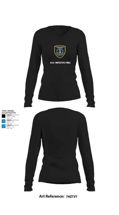 D.O.E. Protective Force 10017861 Women's Long Sleeve V-neck Shirt - 21