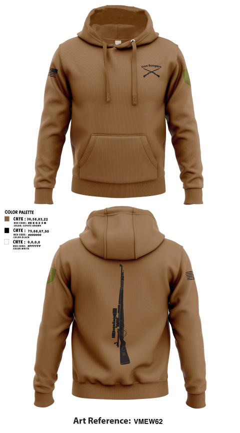 Hoodie, Iron Rangers, Army, Teamtime, Team time, sublimation, custom sports apparel, team uniforms, spirit wear, spiritwear, sports uniforms, custom shirts, team store, custom team store, fundraiser sports, apparel fundraiser