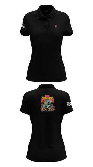 Womens Short Sleeve Performance Polo, Echo Company 232nd battalion, Army, Teamtime, Team time, sublimation, custom sports apparel, team uniforms, spirit wear, spiritwear, sports uniforms, custom shirts, team store, custom team store, fundraiser sports, apparel fundraiser