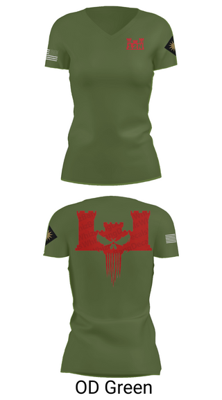 Womens Short Sleeve Vneck Shirt, A co 578th BEB, , Teamtime, Team time, sublimation, custom sports apparel, team uniforms, spirit wear, spiritwear, sports uniforms, custom shirts, team store, custom team store, fundraiser sports, apparel fundraiser