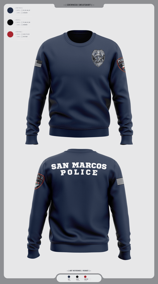 Crew Neck Sweatshirt, San marcos police - field force, Police, Teamtime, Team time, sublimation, custom sports apparel, team uniforms, spirit wear, spiritwear, sports uniforms, custom shirts, team store, custom team store, fundraiser sports, apparel fundraiser