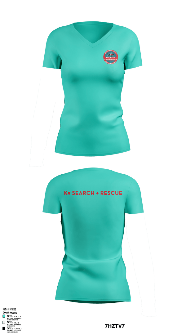 Womens Short Sleeve Vneck Shirt, Mountain Canine Corps, , Teamtime, Team time, sublimation, custom sports apparel, team uniforms, spirit wear, spiritwear, sports uniforms, custom shirts, team store, custom team store, fundraiser sports, apparel fundraiser