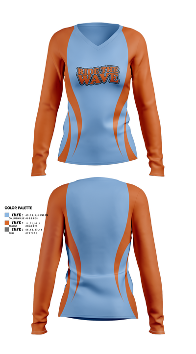 Carolina Riptide 96091150 Women's Long Sleeve V-neck Shirt - 6