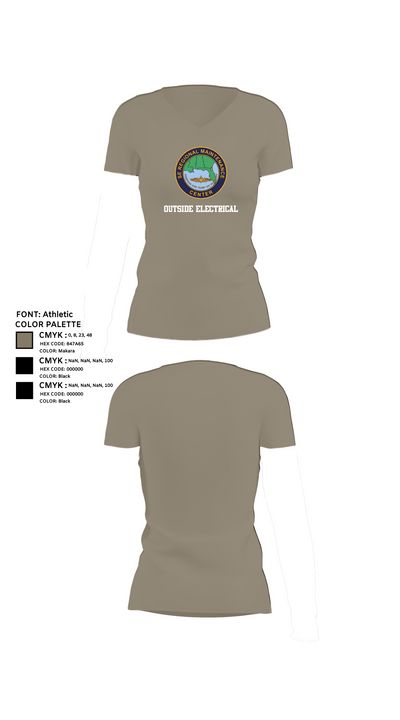 Outside Electrical 60730748 Women's Short Sleeve V-neck Shirt - 61