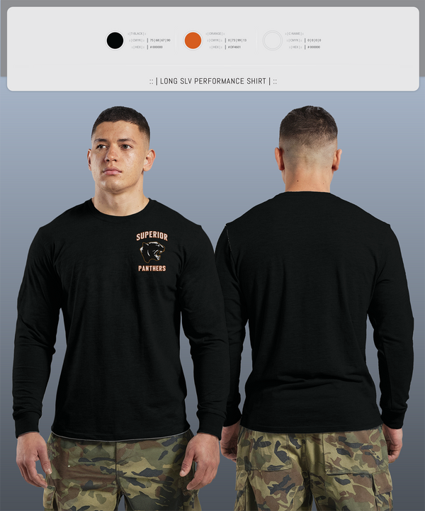 Long Sleeve Performance Shirt, Superior Panthers, Baseball, Teamtime, Team time, sublimation, custom sports apparel, team uniforms, spirit wear, spiritwear, sports uniforms, custom shirts, team store, custom team store, fundraiser sports, apparel fundraiser