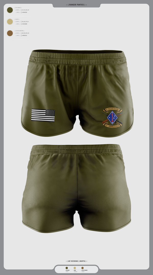 Ranger Panties, 1LAR, Marines, Teamtime, Team time, sublimation, custom sports apparel, team uniforms, spirit wear, spiritwear, sports uniforms, custom shirts, team store, custom team store, fundraiser sports, apparel fundraiser