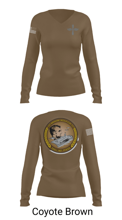CVN 72 Abraham Lincoln 88368148 Women's Long Sleeve V-neck Shirt - 16