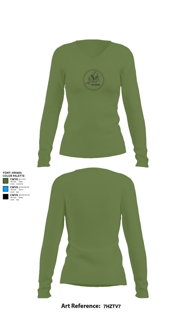 Womens Long Sleeve Vneck Shirt, Seabee Wifes, Navy, Teamtime, Team time, sublimation, custom sports apparel, team uniforms, spirit wear, spiritwear, sports uniforms, custom shirts, team store, custom team store, fundraiser sports, apparel fundraiser