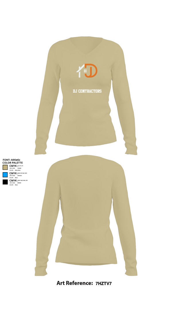 Womens Long Sleeve Vneck Shirt, DJ CONTRACTORS, , Teamtime, Team time, sublimation, custom sports apparel, team uniforms, spirit wear, spiritwear, sports uniforms, custom shirts, team store, custom team store, fundraiser sports, apparel fundraiser