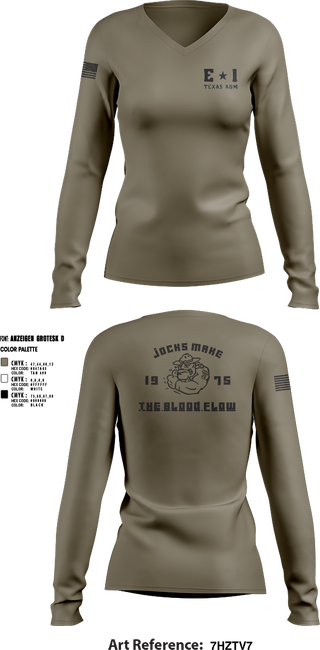 Womens Long Sleeve Vneck Shirt, E-1 Jocks D1, , Teamtime, Team time, sublimation, custom sports apparel, team uniforms, spirit wear, spiritwear, sports uniforms, custom shirts, team store, custom team store, fundraiser sports, apparel fundraiser