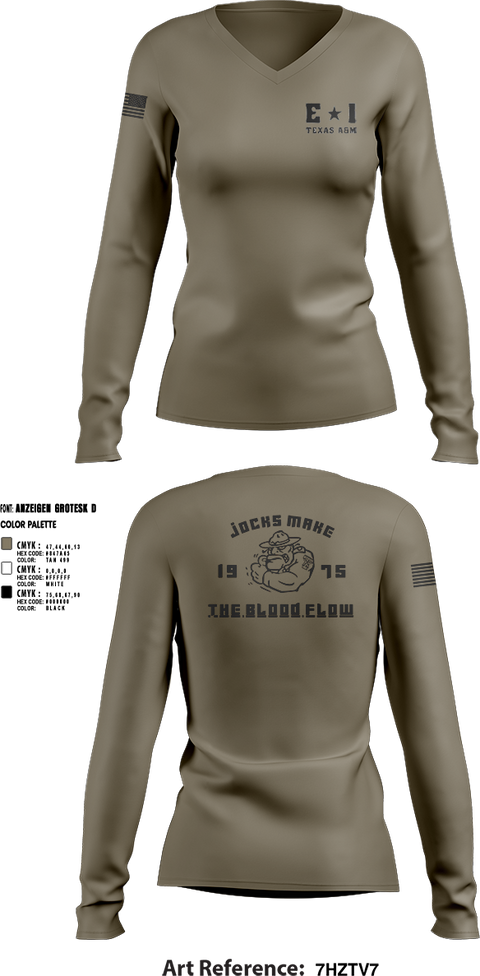 Womens Long Sleeve Vneck Shirt, E-1 Jocks D1, , Teamtime, Team time, sublimation, custom sports apparel, team uniforms, spirit wear, spiritwear, sports uniforms, custom shirts, team store, custom team store, fundraiser sports, apparel fundraiser