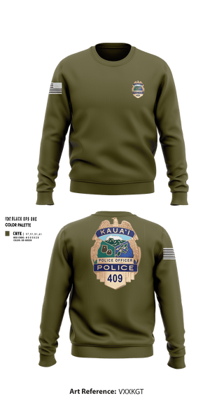 Crew Neck Sweatshirt, KAUAI POLICE DEPT, , Teamtime, Team time, sublimation, custom sports apparel, team uniforms, spirit wear, spiritwear, sports uniforms, custom shirts, team store, custom team store, fundraiser sports, apparel fundraiser